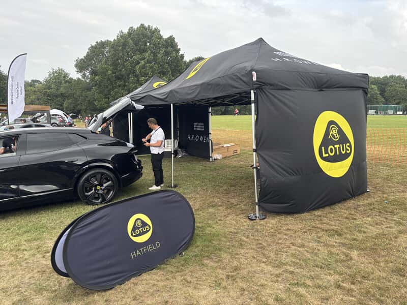 An image of the Lotus tent for the showroom.